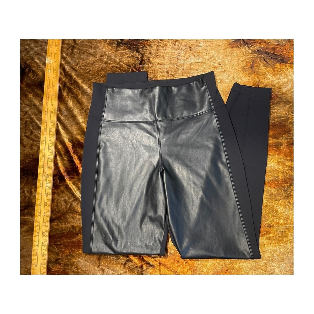 Athleta Delancey Shine Tight Faux Leather High Rise Leggings Black Medium 54023